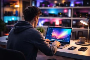 personne-bureau-ordinateur-etageres-gadgets