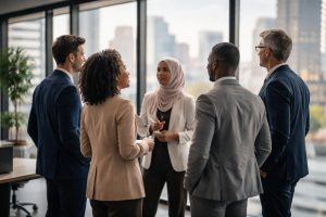 professionnels-dos-bureau-moderne-vue-ville