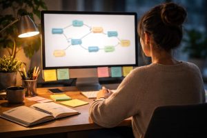 bureau-moderne-diagramme-personne-notes